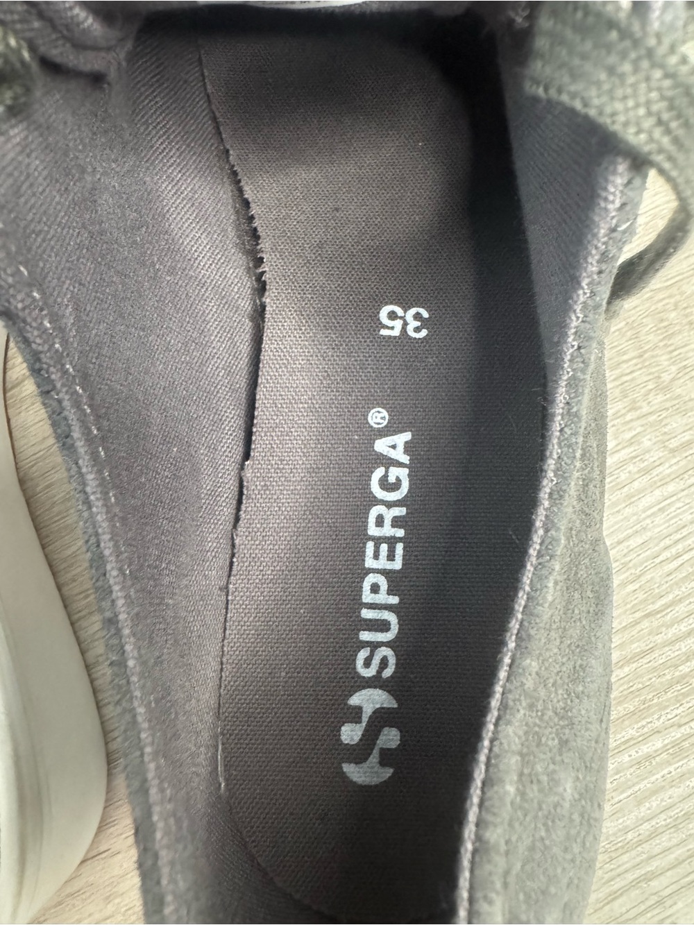 Superga Gray Suede Platform Lace-Up Sneakers Size 5 - Picture 9 of 9